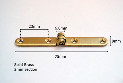 Solid Brass Strap Hinges / Writing Slope Hinges (pair)